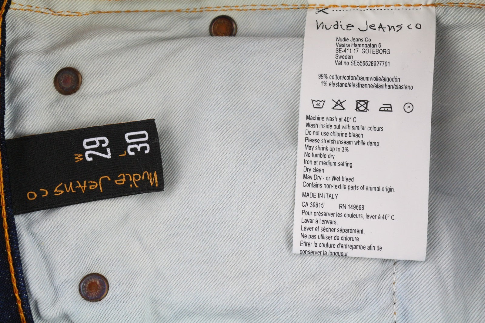 NUDIE JEANS Pipe Led Men's Jeans W29/L30 Skinny Stretch Blue Washed