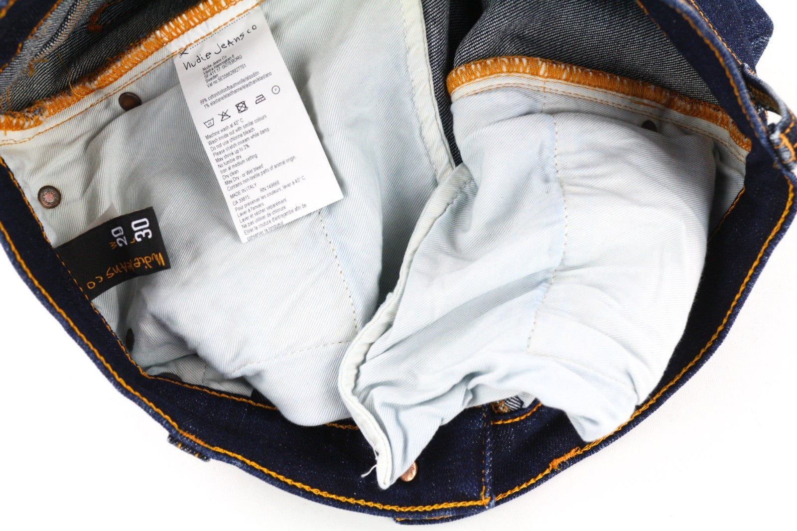 NUDIE JEANS Pipe Led Men's Jeans W29/L30 Skinny Stretch Blue Washed