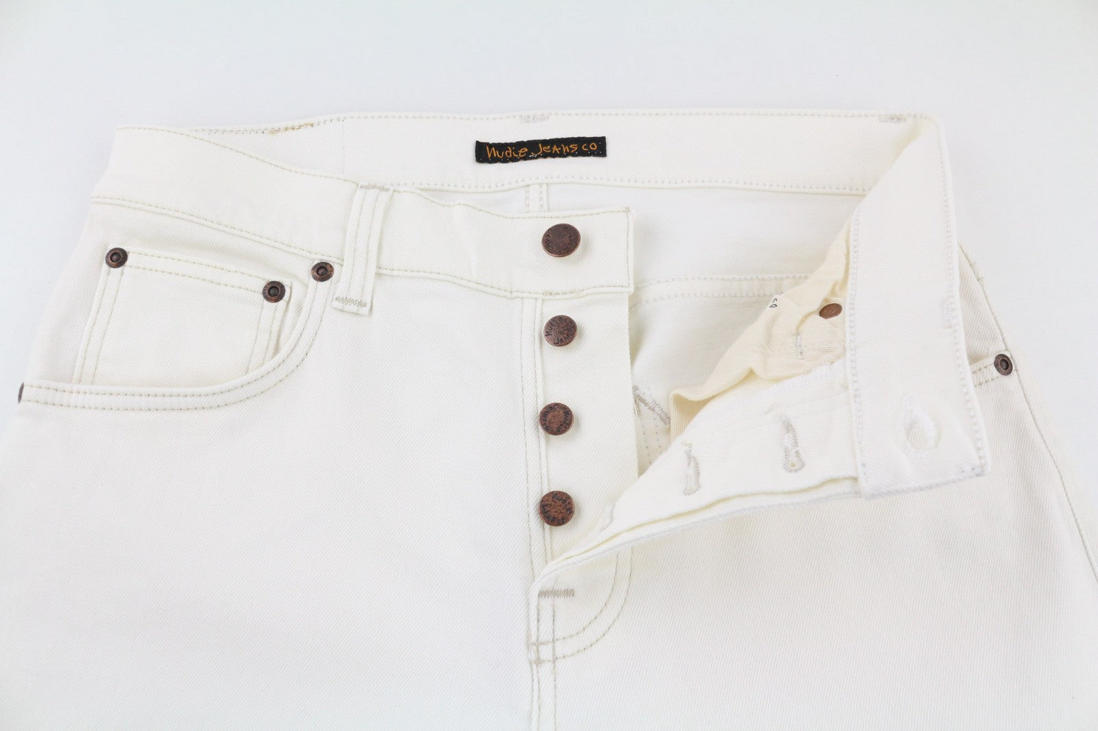 NUDIE JEANS Sleepy Sixten Men's Jeans W28/L30 Relaxed Stretch Ecru