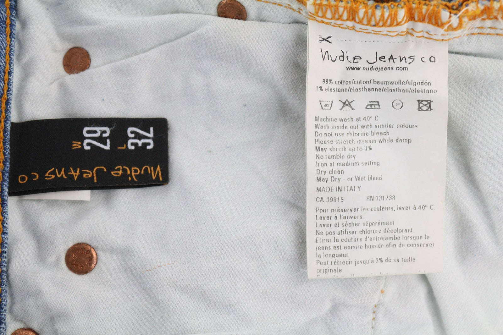 NUDIE JEANS High Kai Men's Jeans W29/L32 Skinny Stretch Washed Blue