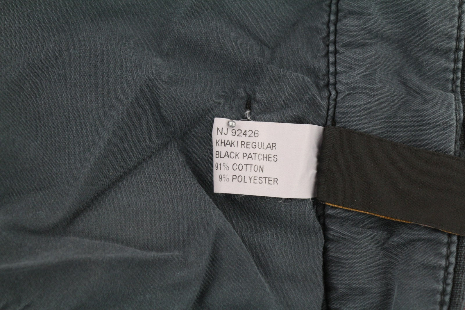 NUDIE JEANS Khaki Men's Trousers W32/L34 Regular Stretch Patched Black