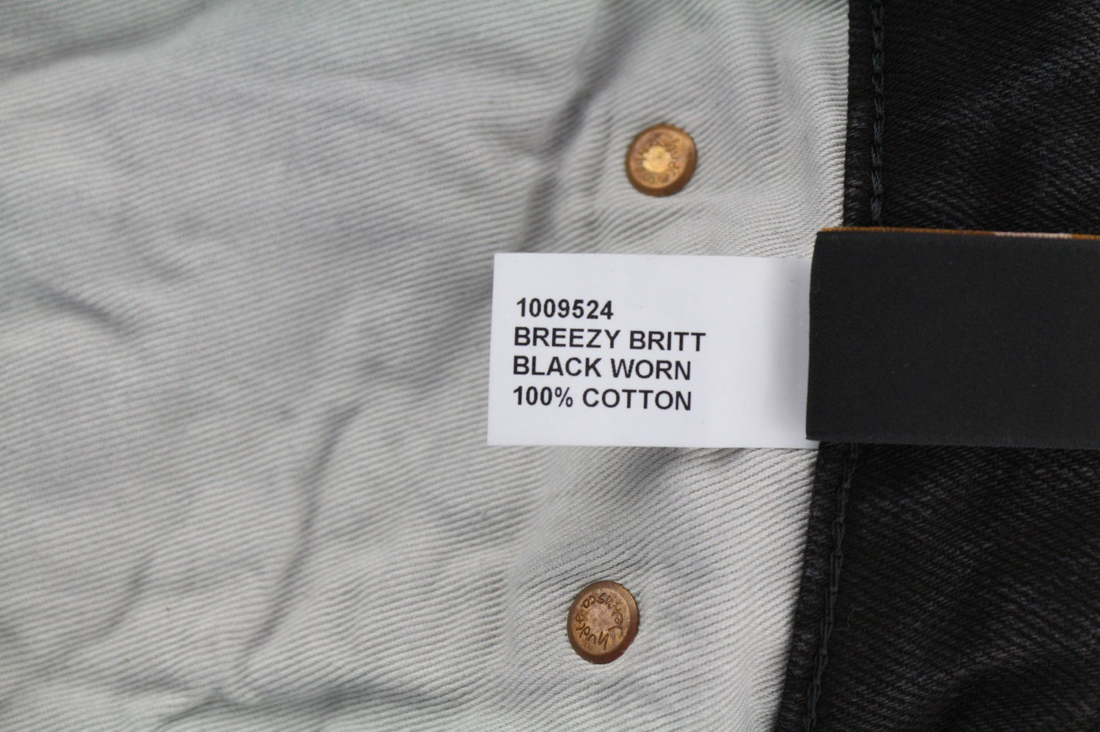 NUDIE JEANS Breezy Brit moteriški džinsai W31/L28 aukštu liemeniu siaurėjantys juodi 