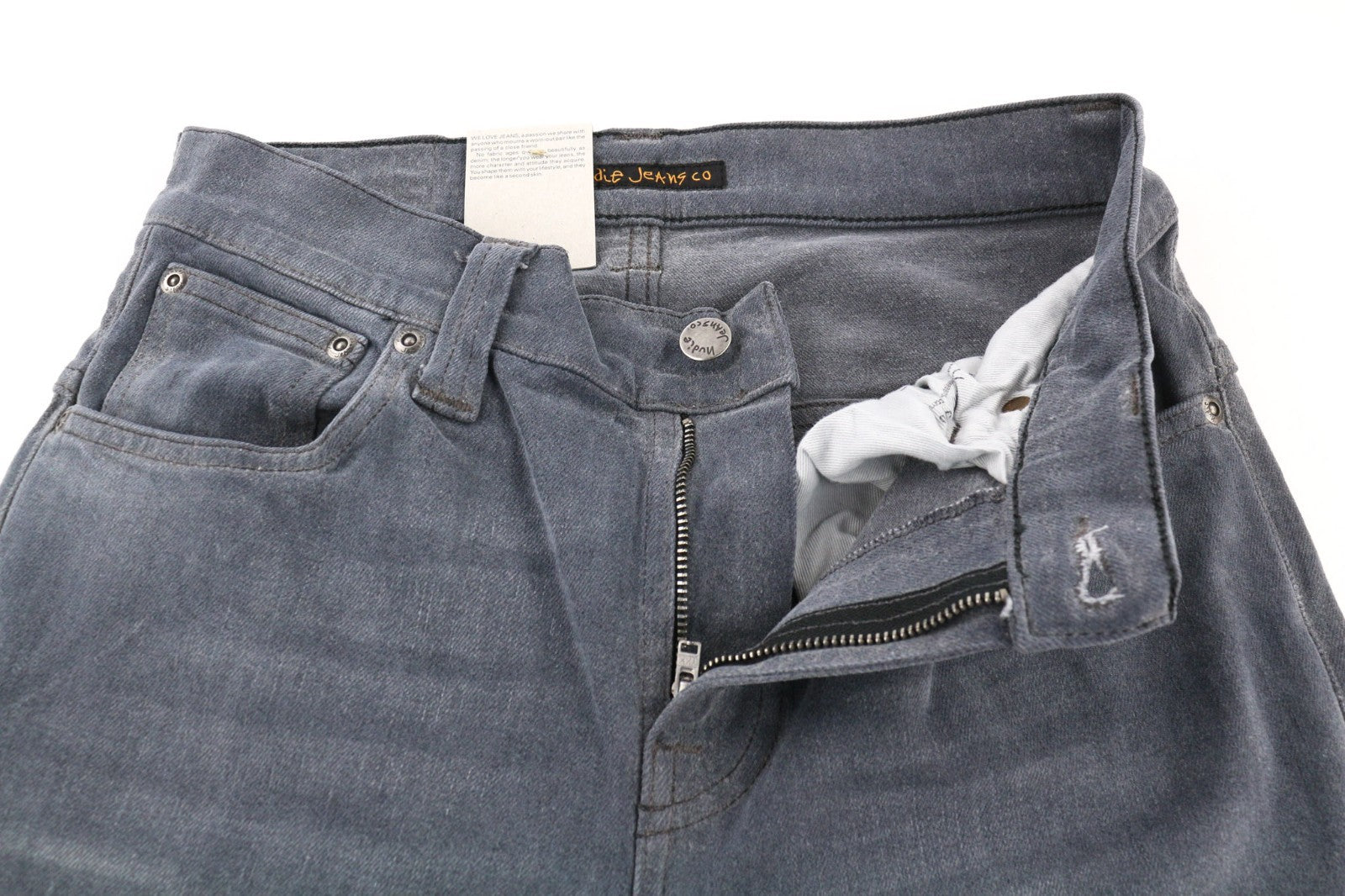 NUDIE JEANS Thin Finn Men's Jeans W28/L32 Slim Stretch Washed Grey