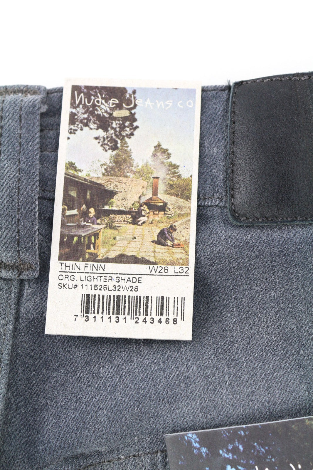 NUDIE JEANS Thin Finn Men's Jeans W28/L32 Slim Stretch Washed Grey