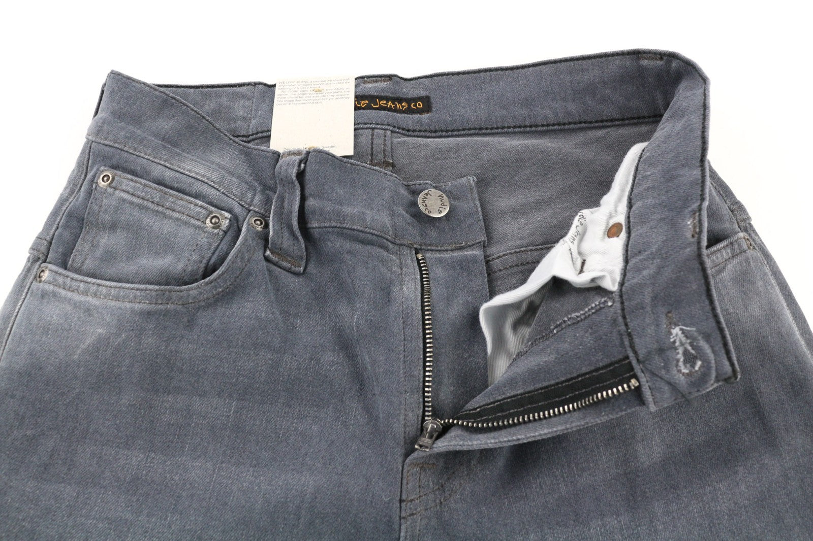 NUDIE JEANS Thin Finn Men's Jeans W28/L32 Slim Stretch Grey Wash