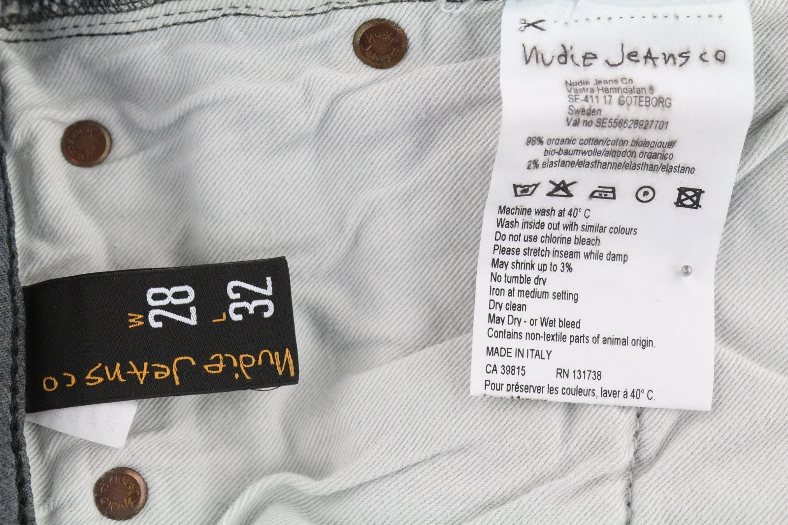 NUDIE JEANS Thin Finn Men's Jeans W28/L32 Slim Grey Stretch Casual