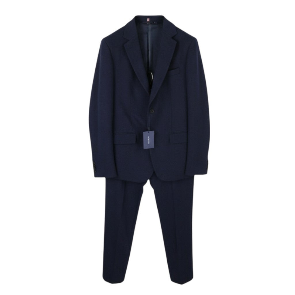 GANT Jersey Men Suit EU48 / EU50 Evening Blue Slim Single-Breasted Notch 2in1