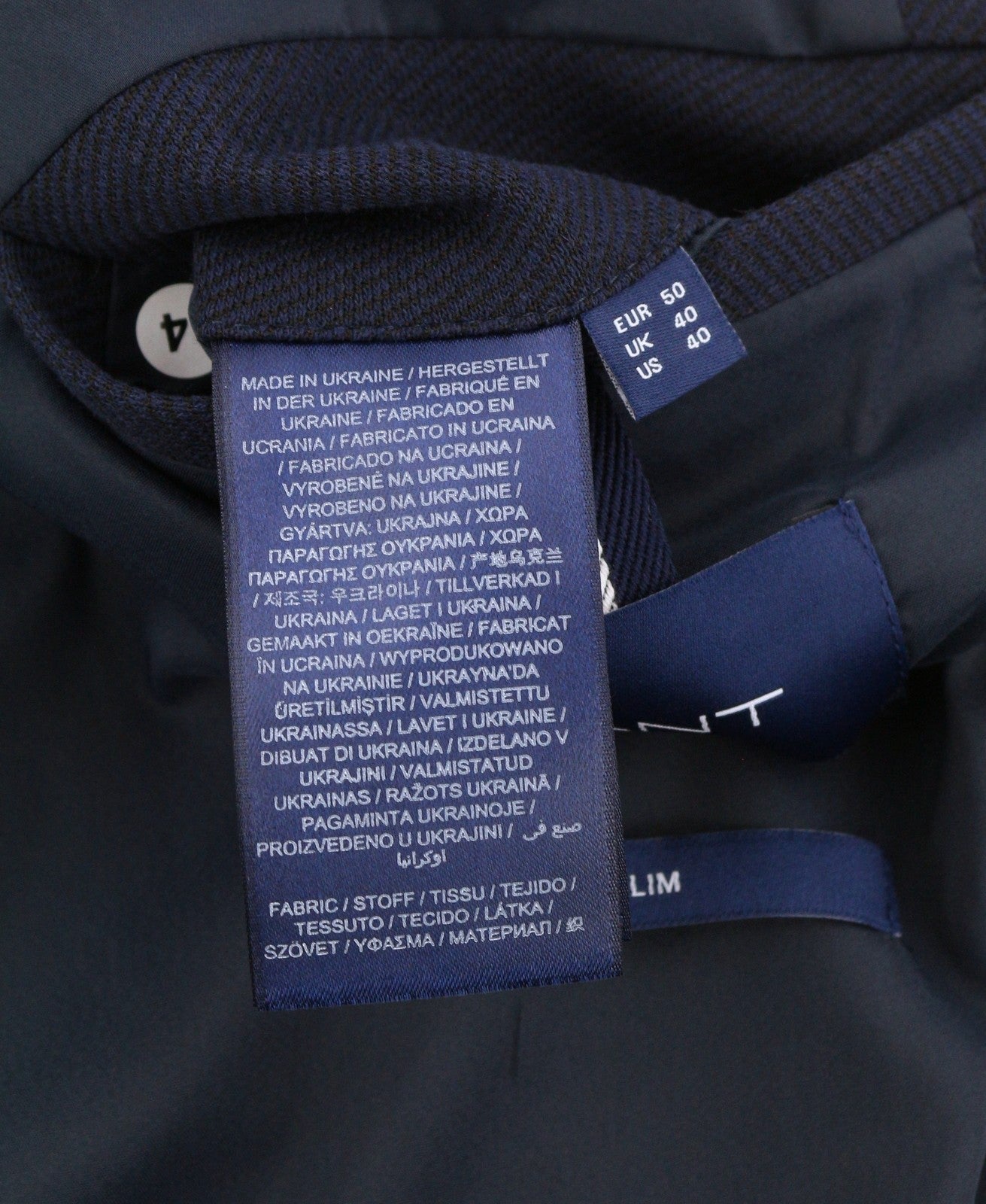 GANT Jersey Men Suit EU48 / EU50 Evening Blue Slim Single-Breasted Notch 2in1