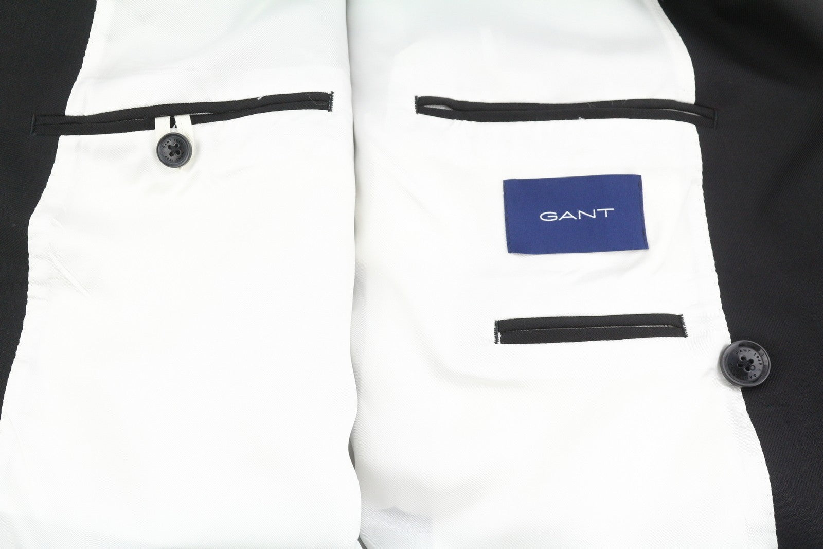 GANT DB vasarinis vyriškas kostiumas EU54 juodas vilnonis dvieilis smailus atvartas, 2 dalių 