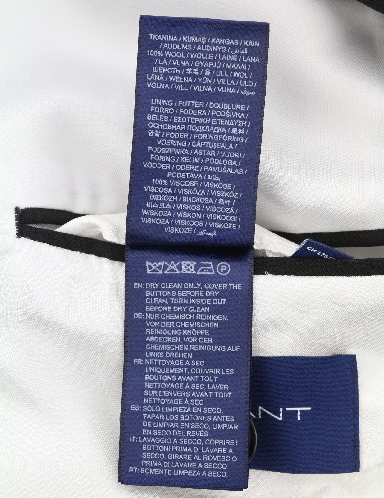 GANT DB vasarinis vyriškas kostiumas EU54 juodas vilnonis dvieilis smailus atvartas, 2 dalių 