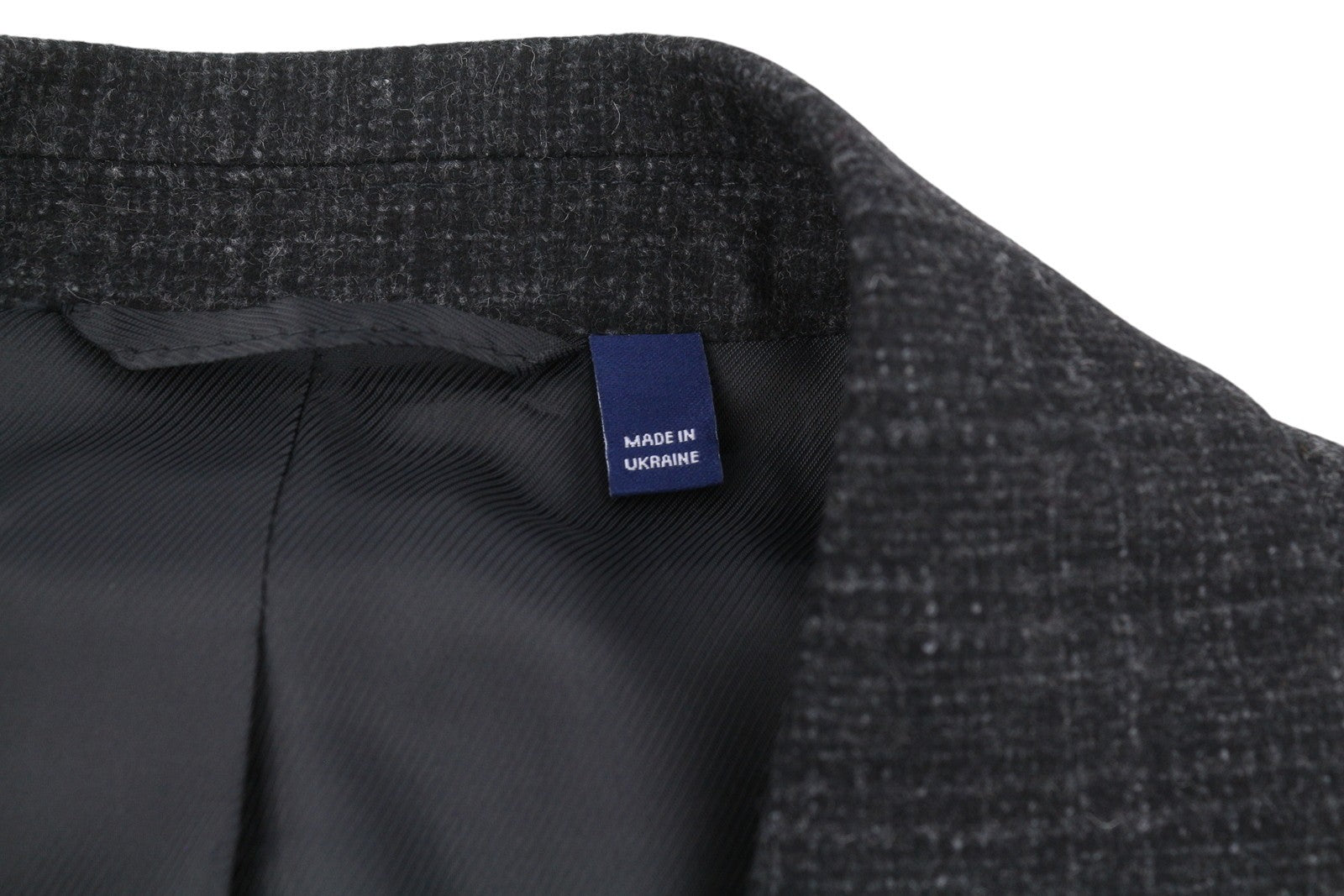 GANT flanelinis languotas vyriškas švarkas EU54 tamsiai pilko melanžo plonas vilnos mišinio švarkas su įpjova atvarte 