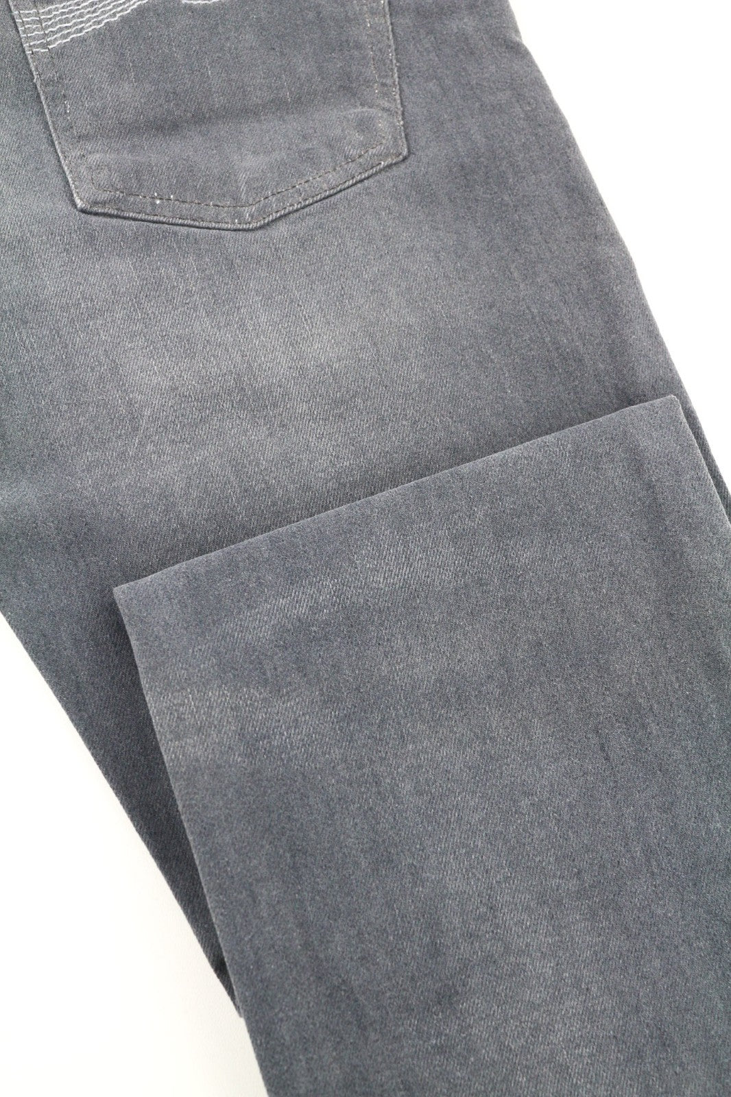 NUDIE JEANS ploni „Finn“ vyriški džinsai W31/L32 Slim Fit išblukintos pilkos medvilnės tamprės 