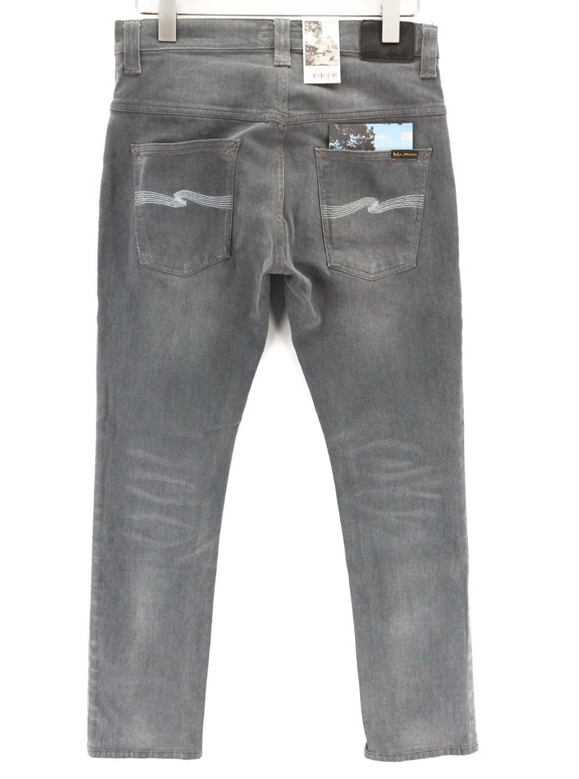 NUDIE JEANS Thin Finn Men's Jeans W31/L32 Slim Grey Cotton Faded 5-Pocket