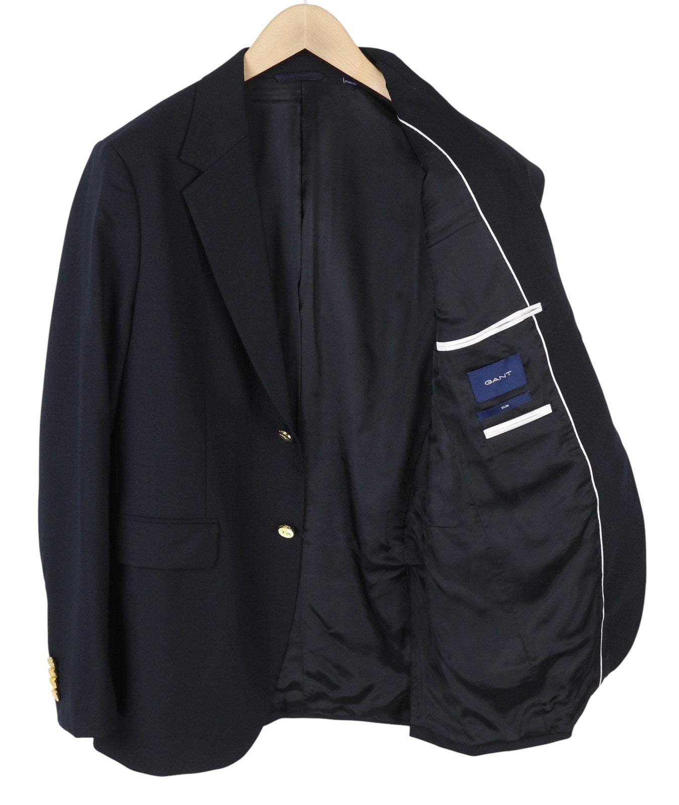 GANT Club vyriškas švarkas, EU48, vakaro mėlynumo, vilnos mišinio, vienaeilis, su įpjova, RRP400 