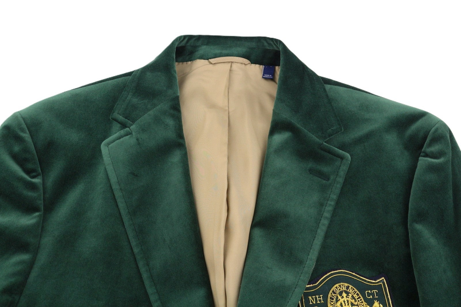 GANT Velvet Club Men Blazer EU54 Tartan Green Notch Lapel Single-Breasted RRP499