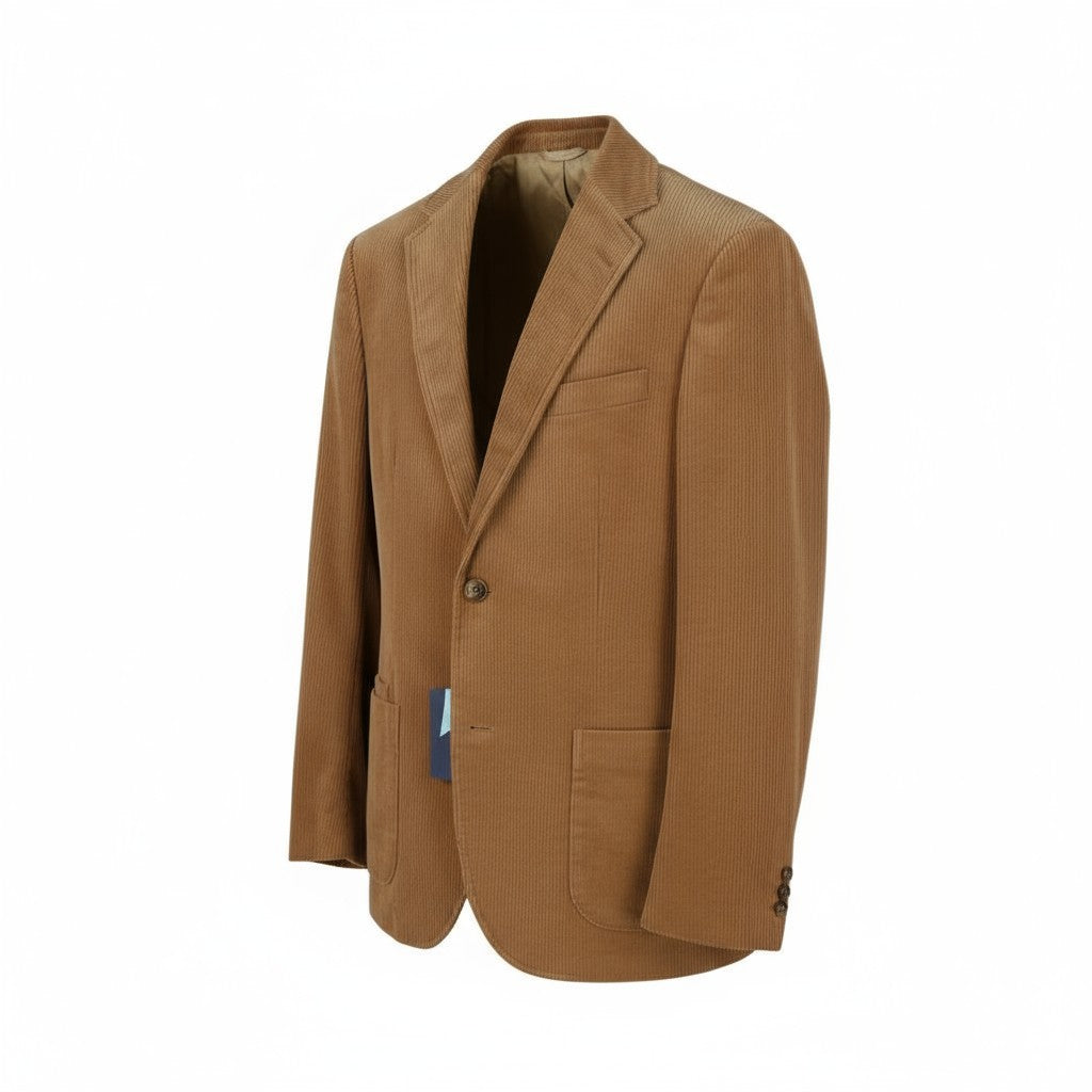 GANT Cord Men Blazer EU52 Roasted Walnut Slim Single-Breasted Notch Lapel Lined
