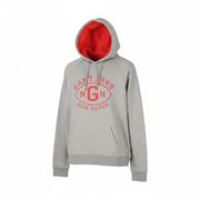 GANT Graphic Sweat vyriškas džemperis su gobtuvu, 2XL dydžio, pilkas melanžas, kengūros kišenė, logotipas