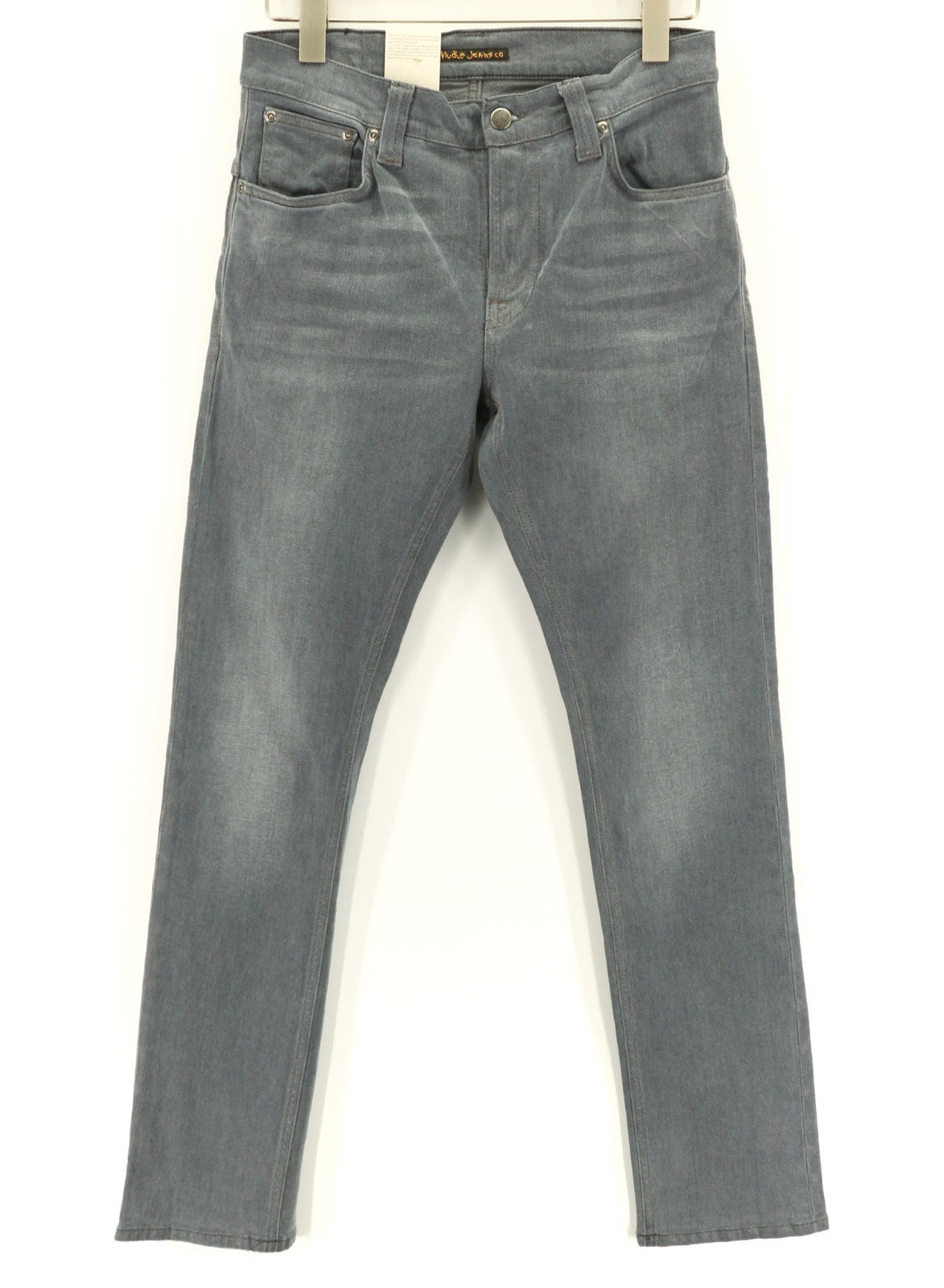 NUDIE JEANS Thin Finn Men's Jeans W30/L32 Slim Mid-Rise Grey Cotton Blend