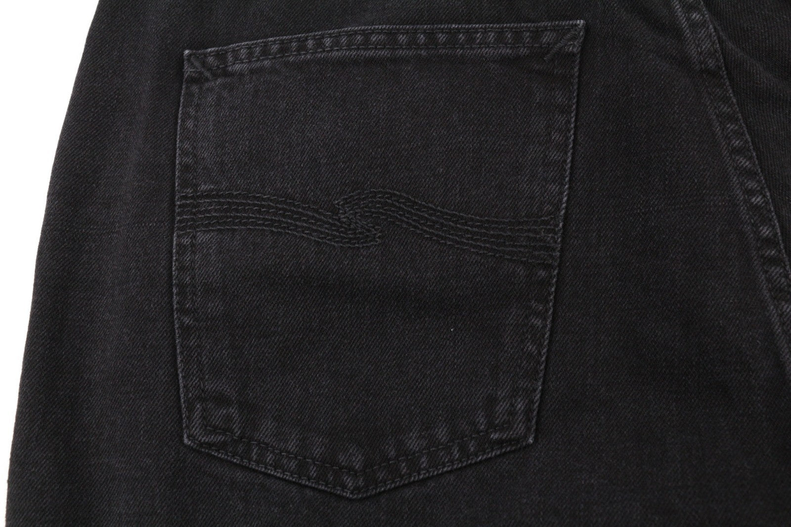 NUDIE JEANS Breezy Britt vyriški džinsai W32/L30 juodi skalbti medvilniniai džinsai su užtrauktuku 