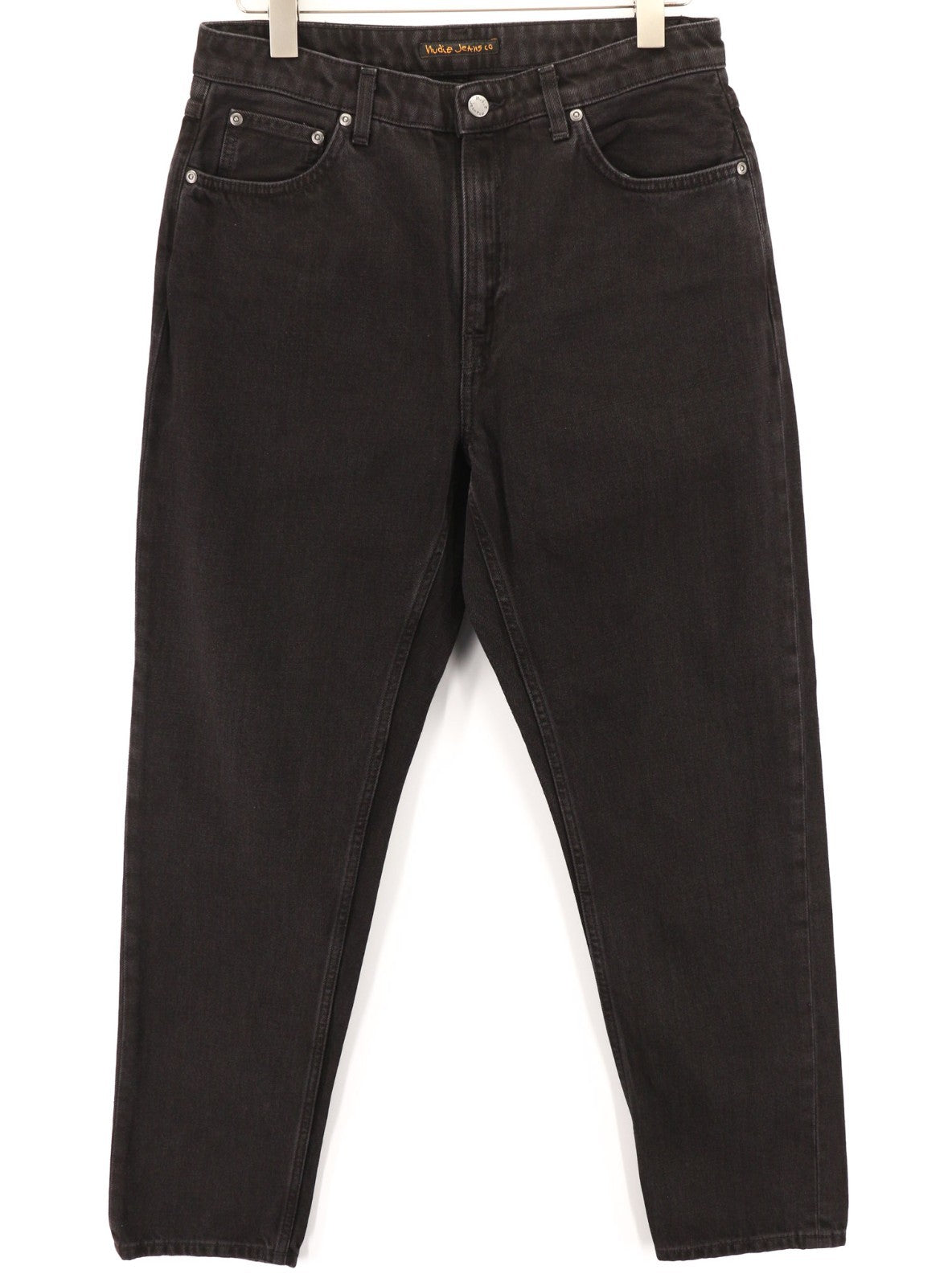 NUDIE JEANS Breezy Britt Men's Jeans W32/L30 Black Washed Zip Cotton Denim