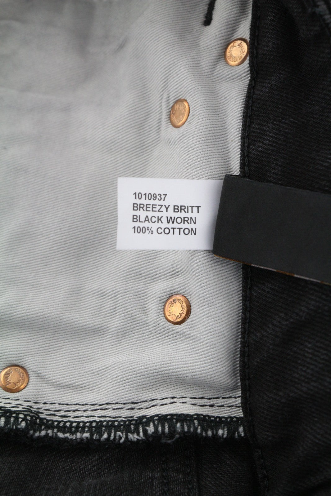 NUDIE JEANS Breezy Britt Men's Jeans W29/L28 Black Faded Zip Logo Denim