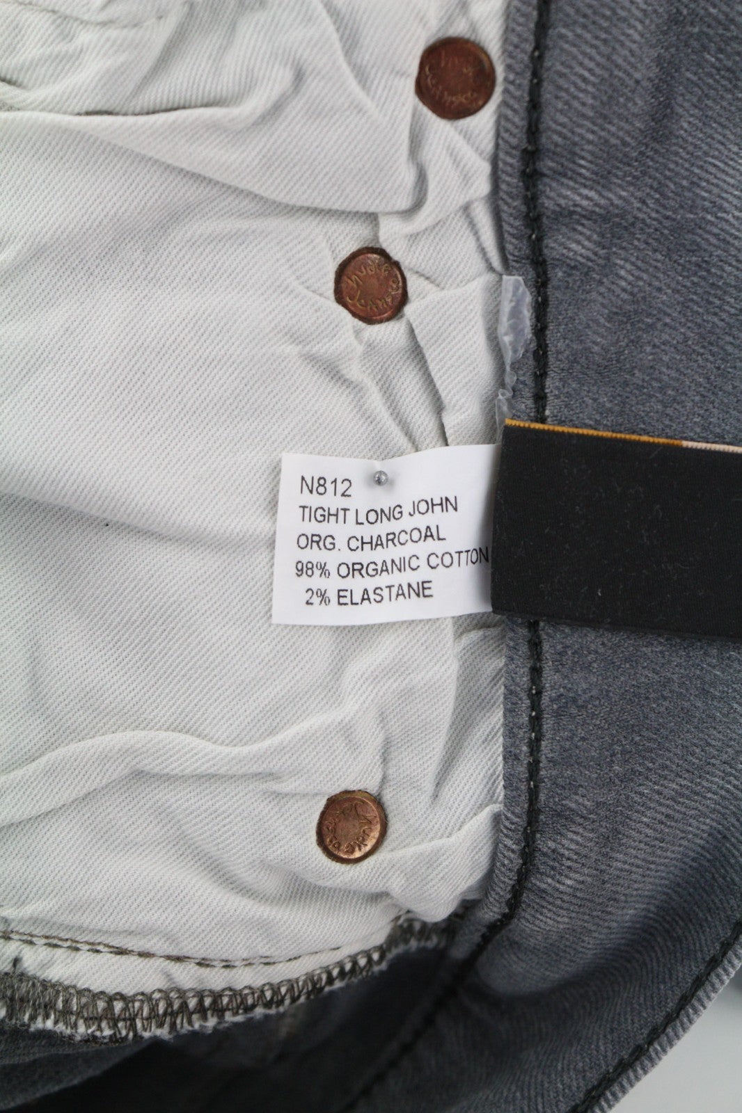 NUDIE JEANS Tight Long John Men's Jeans W29/L32 Charcoal Wash Slim Organic