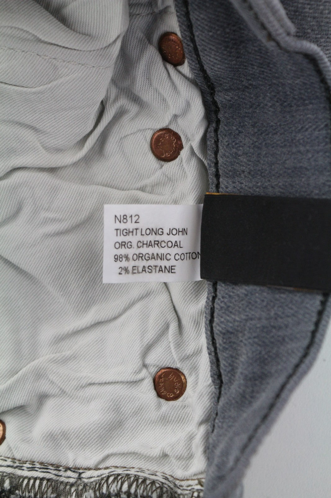 NUDIE JEANS vyriški aptempti ilgi džinsai W29/L34 tamsiai pilki, ploni, skalbti 