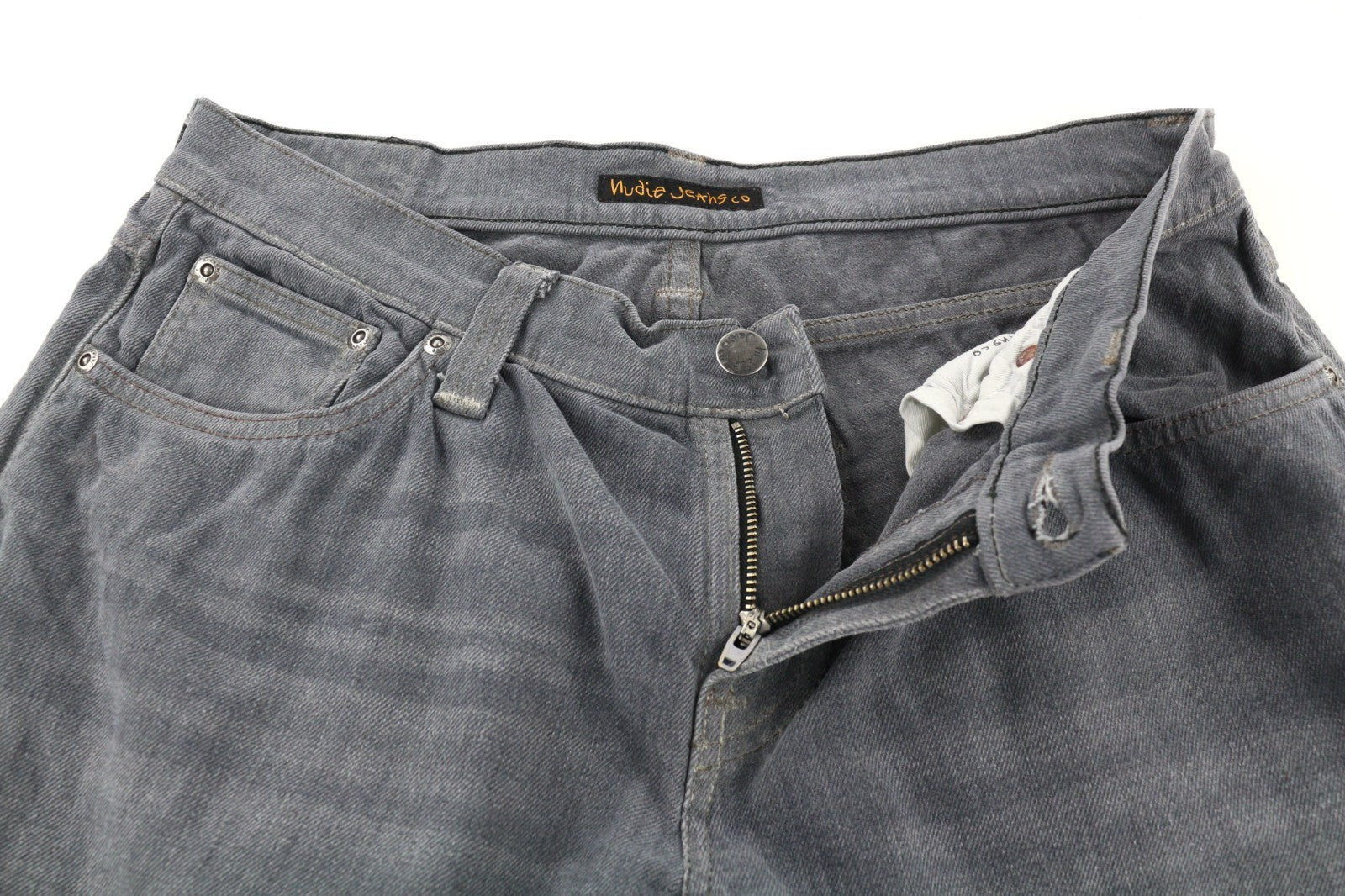 NUDIE JEANS Tight Long John Men's Jeans W30/L32 Charcoal Slim Washed Logo