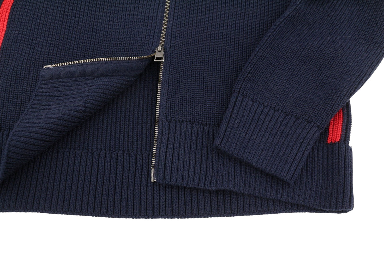 GANT Retro Shield Full Zip Men Jumper L Evening Blue Cotton Knitted Bomber Neck