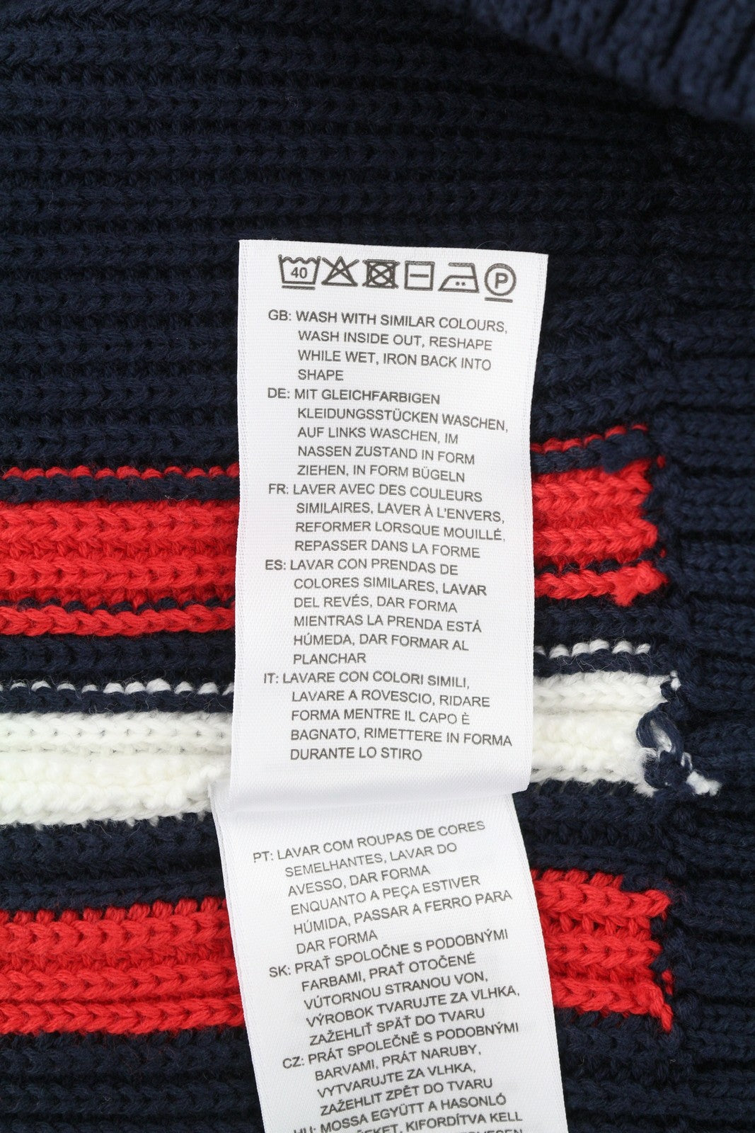 GANT Retro Shield Full Zip Men Jumper L Evening Blue Cotton Knitted Bomber Neck