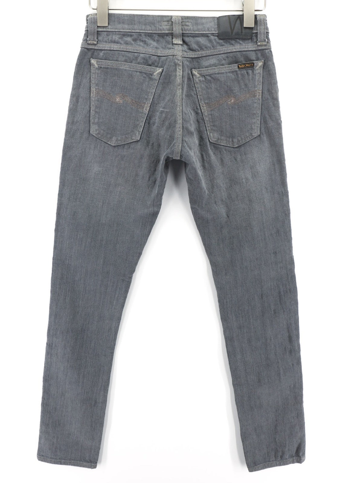 NUDIE JEANS Tight Long John Men's Jeans W28/L32 Charcoal Slim Logo Washed