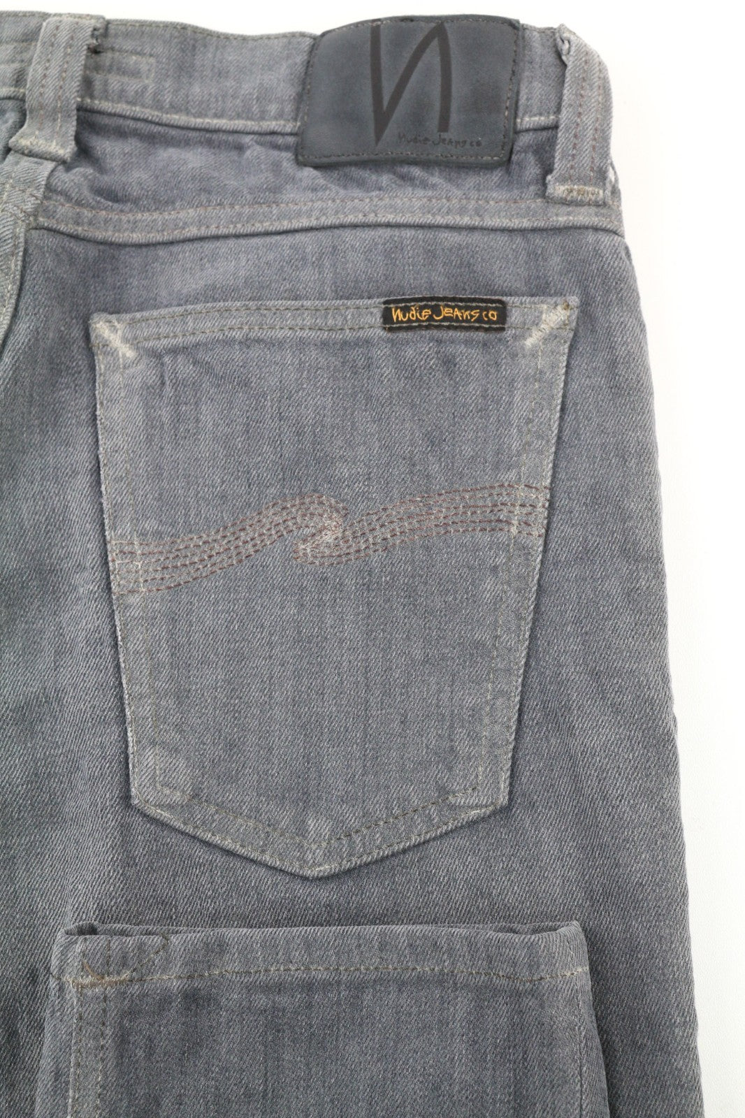 NUDIE JEANS Tight Long John Men's Jeans W28/L32 Charcoal Slim Logo Washed