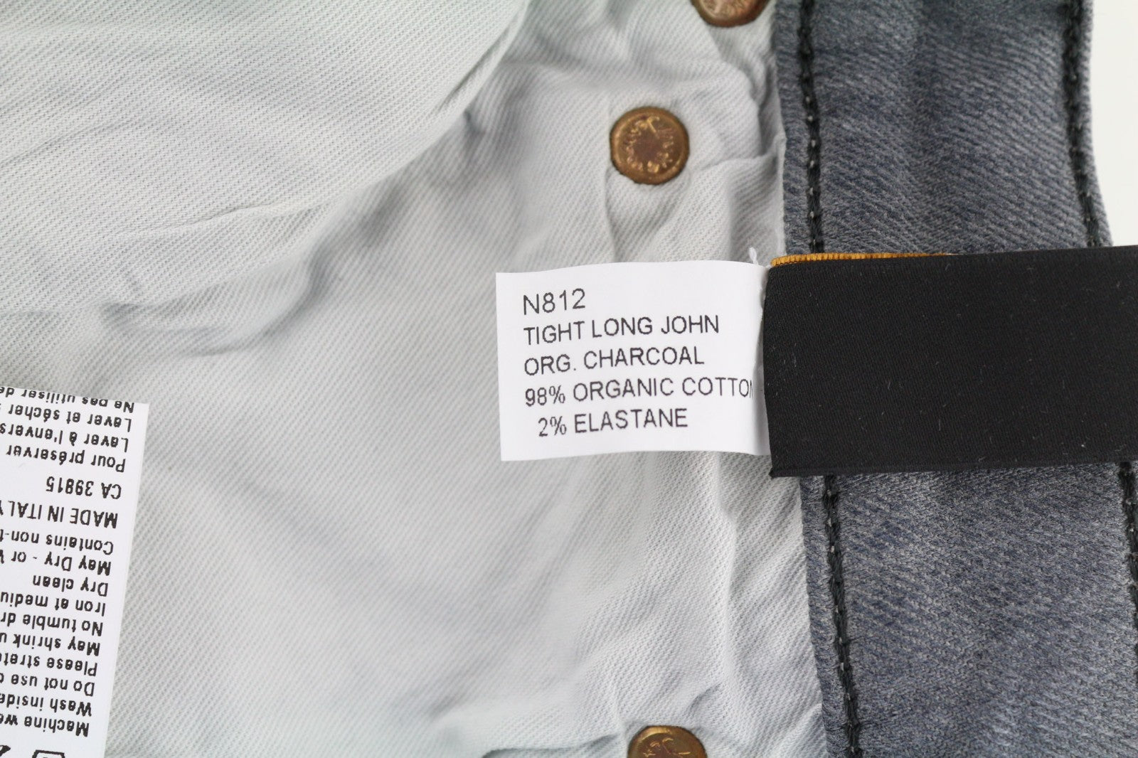 NUDIE JEANS Tight Long John Men's Jeans W28/L32 Charcoal Slim Logo Washed