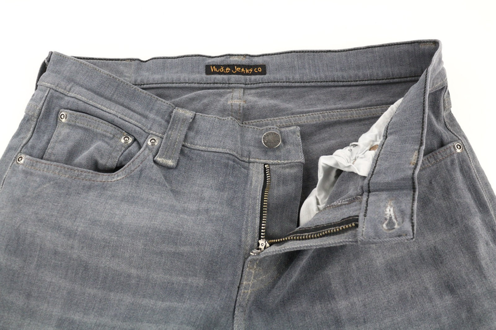 NUDIE JEANS Tight Long John Men's Jeans W31/L34 Charcoal Slim Denim Organic