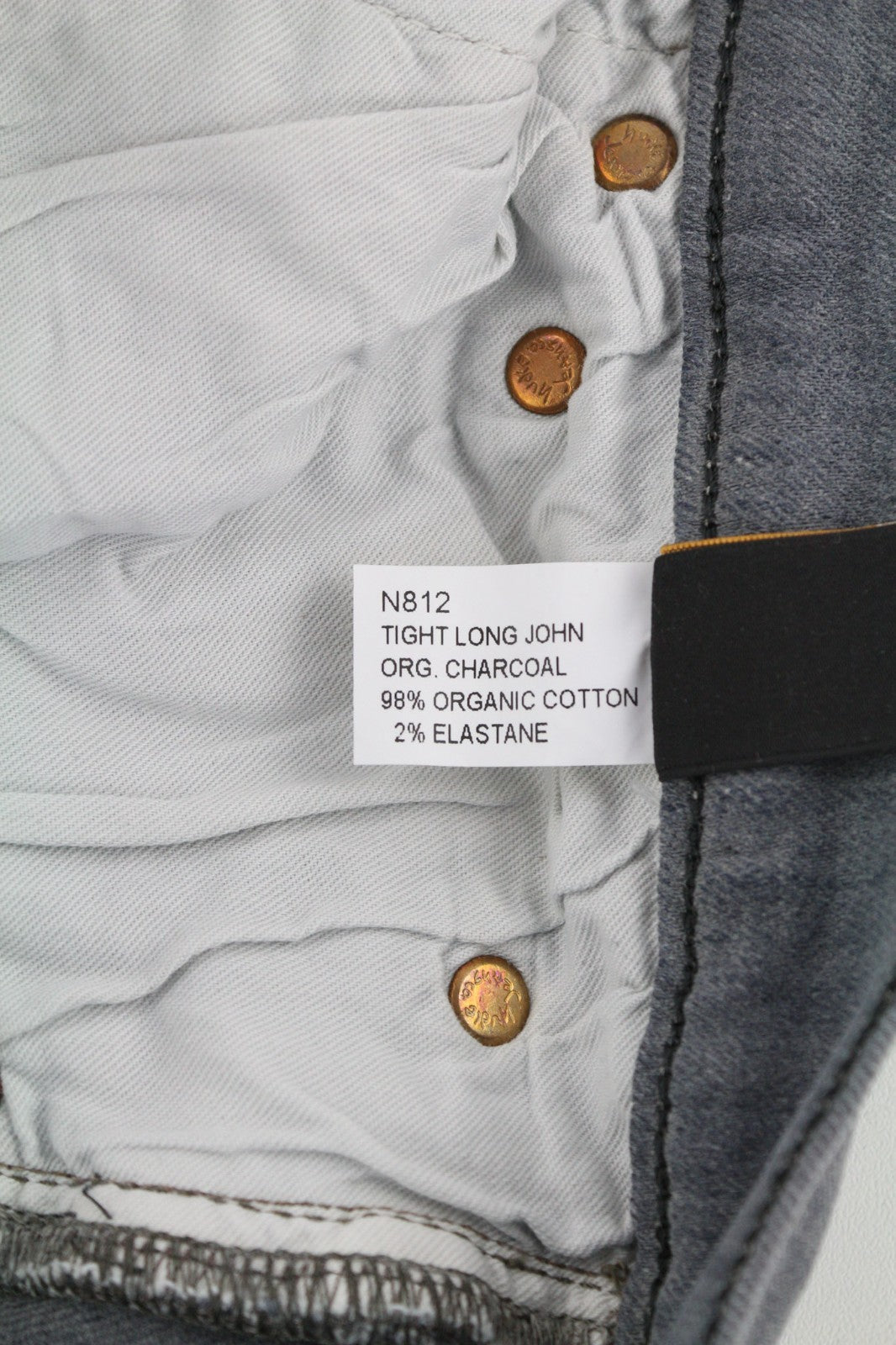 NUDIE JEANS Tight Long John Men's Jeans W31/L34 Charcoal Slim Denim Organic