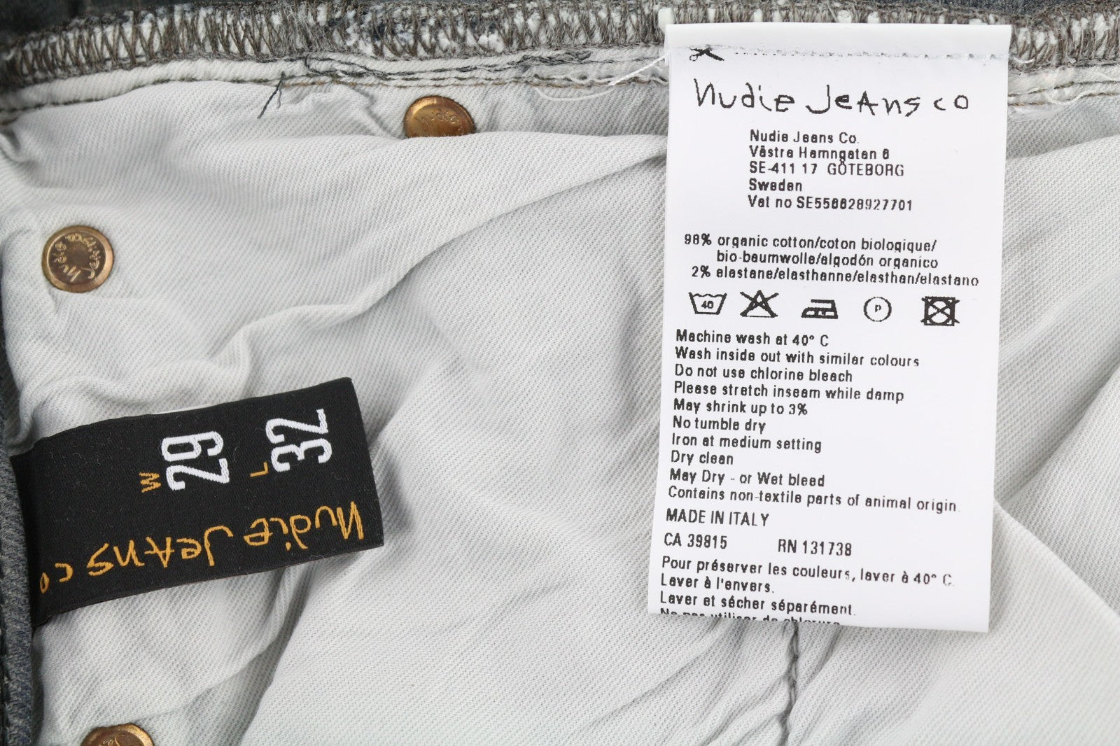 NUDIE JEANS Tight Long John Men's Jeans W29/L32 Charcoal Slim Denim Wash