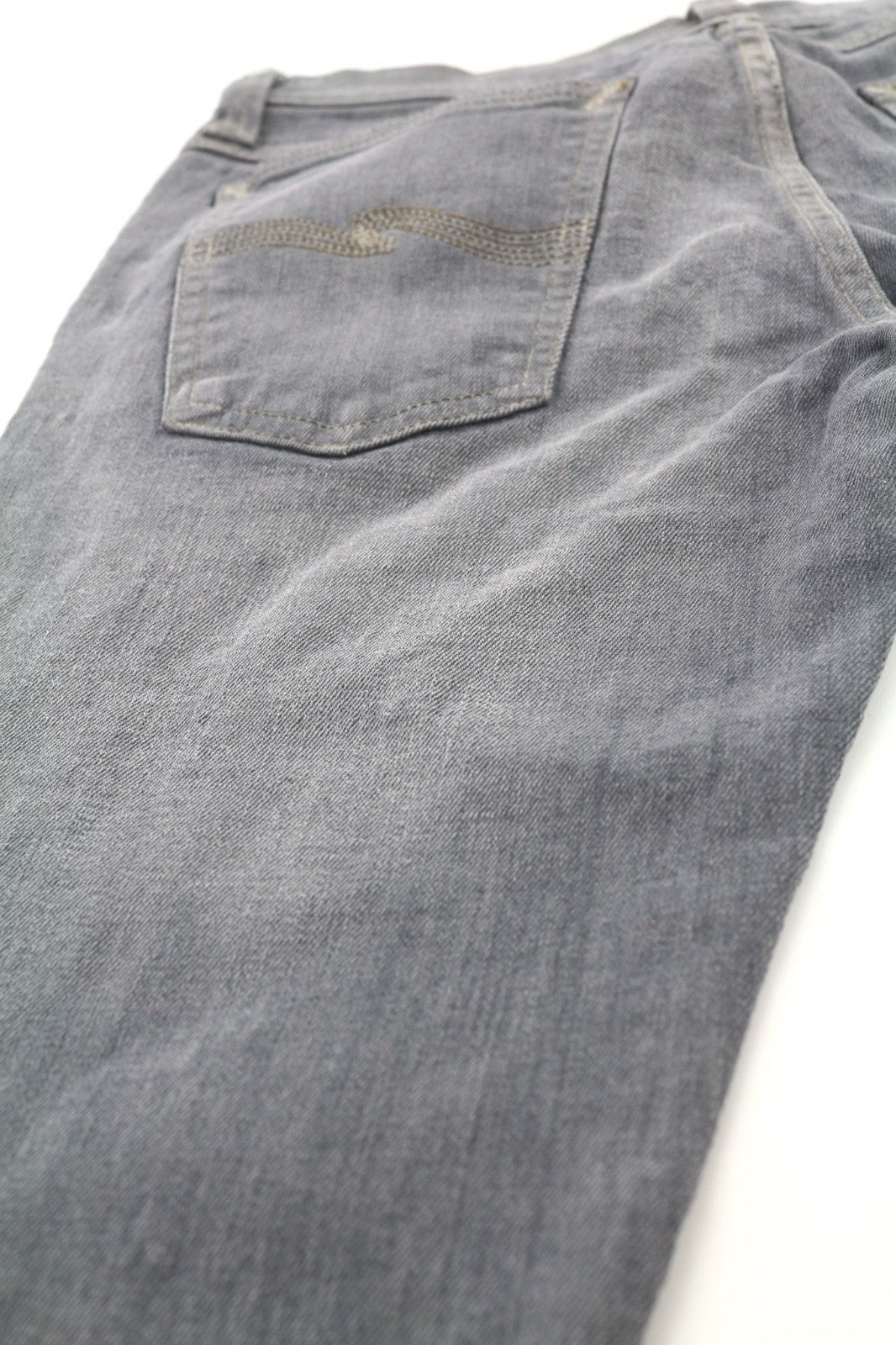 NUDIE JEANS Tight Long John Men's Jeans W29/L32 Charcoal Slim Logo Organic