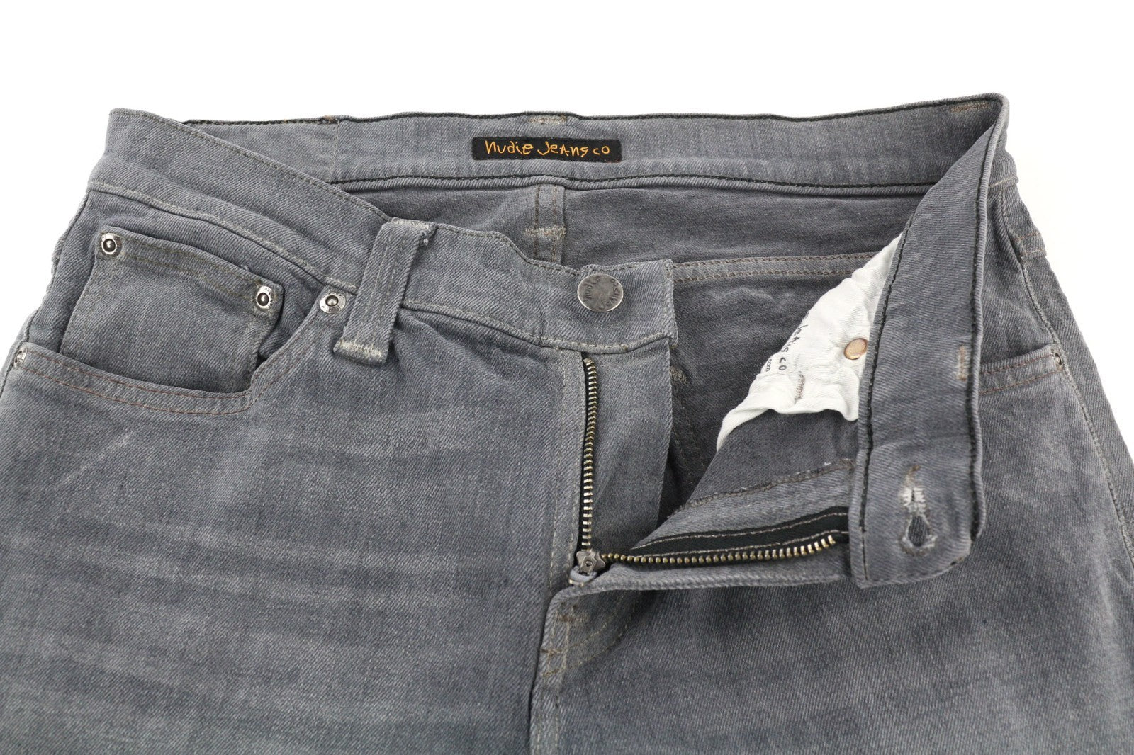 NUDIE JEANS Tight Long John Men's Jeans W29/L32 Charcoal Slim Logo Organic