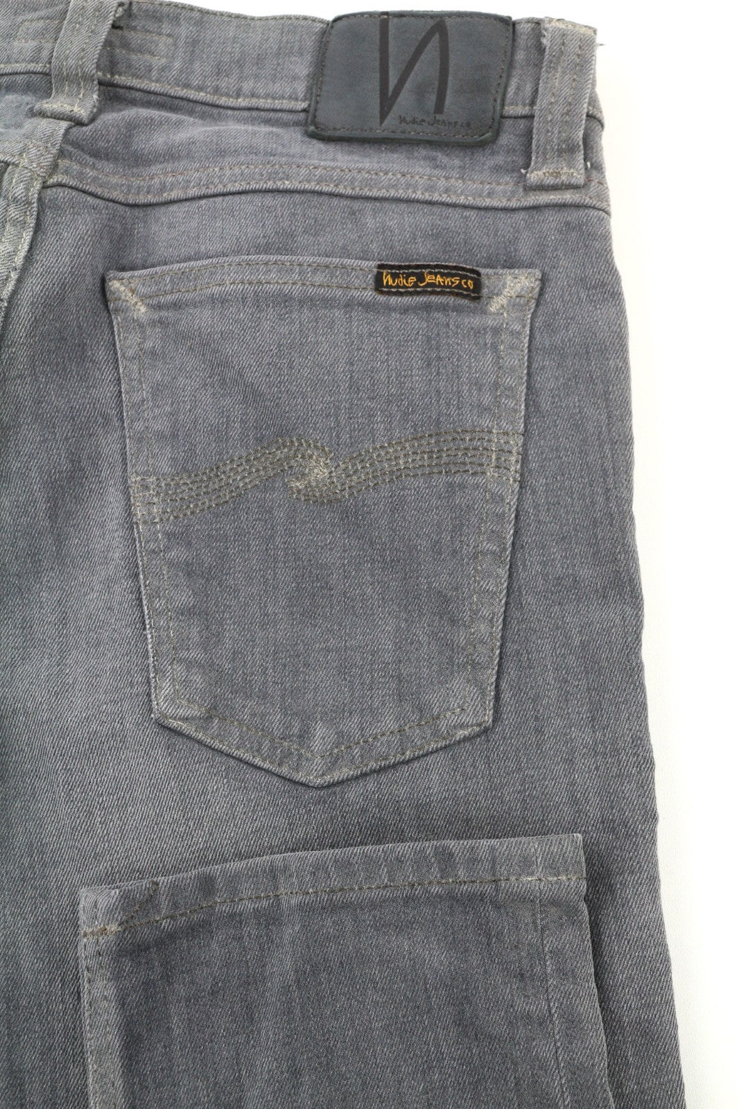 NUDIE JEANS Tight Long John Men's Jeans W29/L32 Charcoal Slim Logo Organic