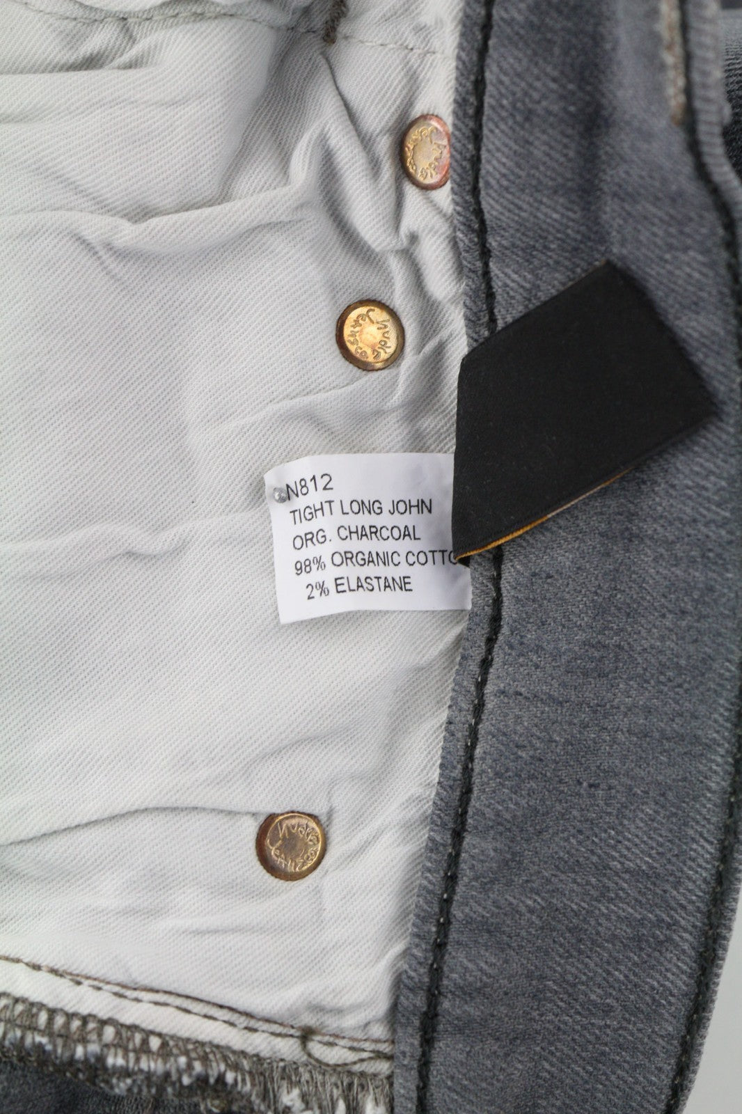 NUDIE JEANS Tight Long John Men's Jeans W29/L32 Charcoal Slim Logo Organic