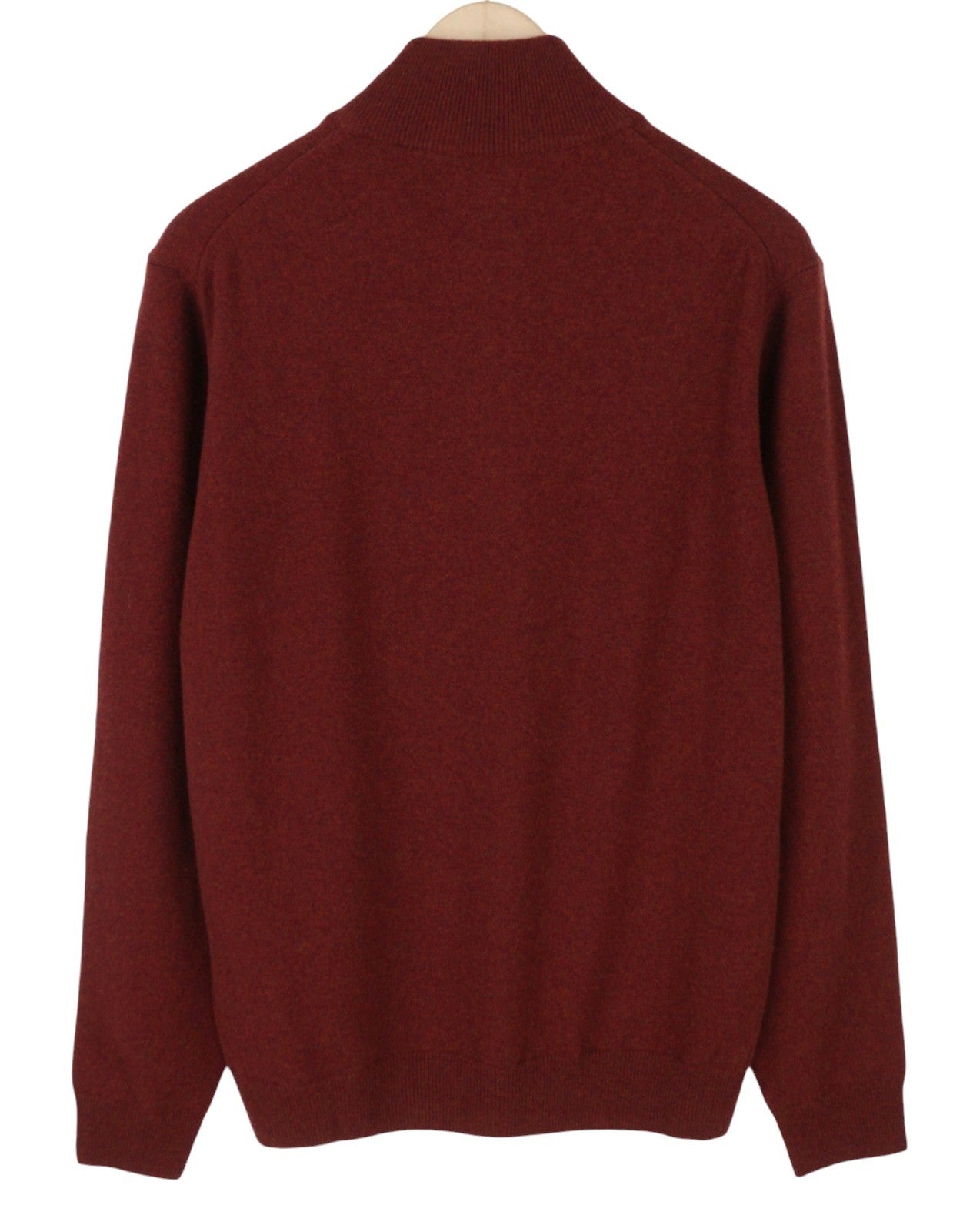 GANT Super Fine Lambswool Half Zip Men Jumper L Royal Port Red Knit Pullover