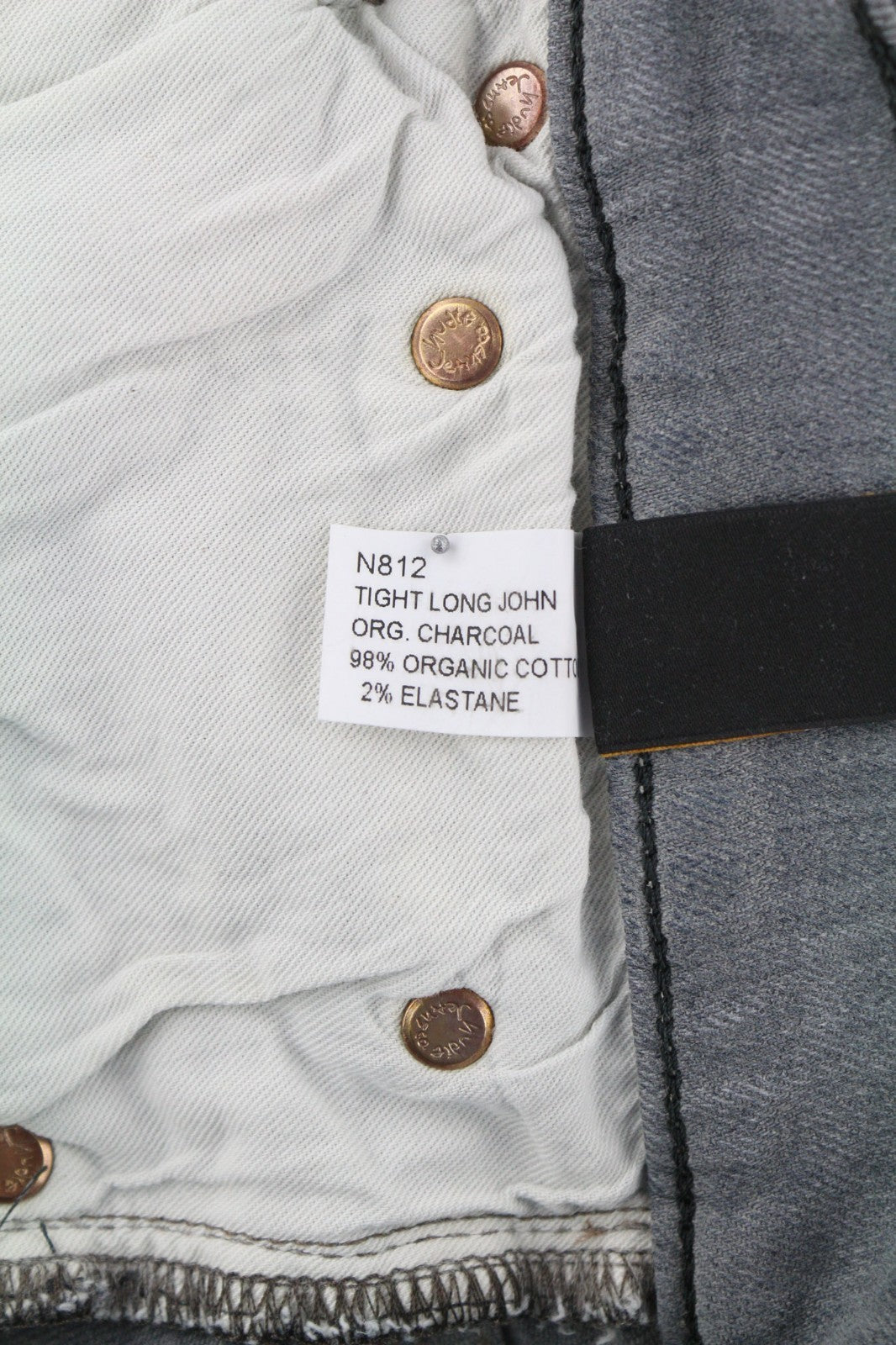 NUDIE JEANS vyriški aptempti ilgi džinsai W30/L32 tamsiai pilki, ploni, ekologiški 