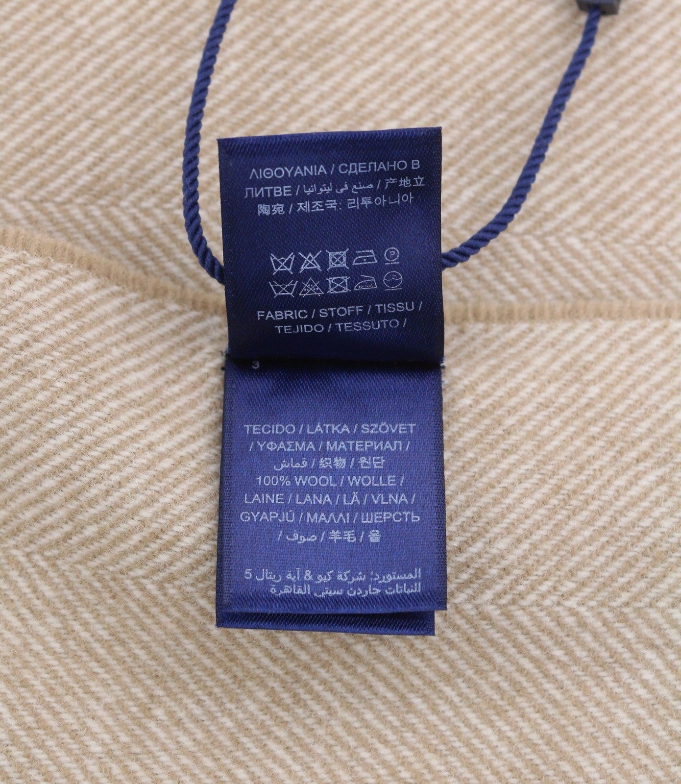 GANT Herringbone Wool Scarf Women Scarf OS Warm Khaki Wool Tight-Knit Fringes