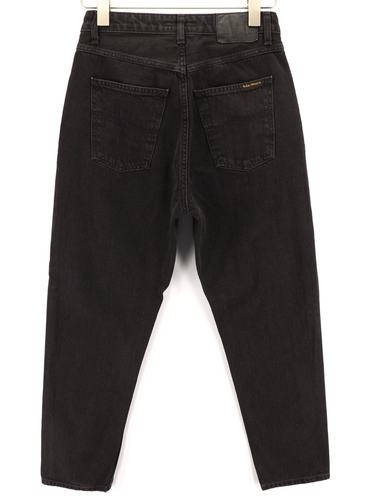 NUDIE JEANS Breezy Britt Women's Jeans W28/L28 Black Zip Fly Logo Cotton Denim