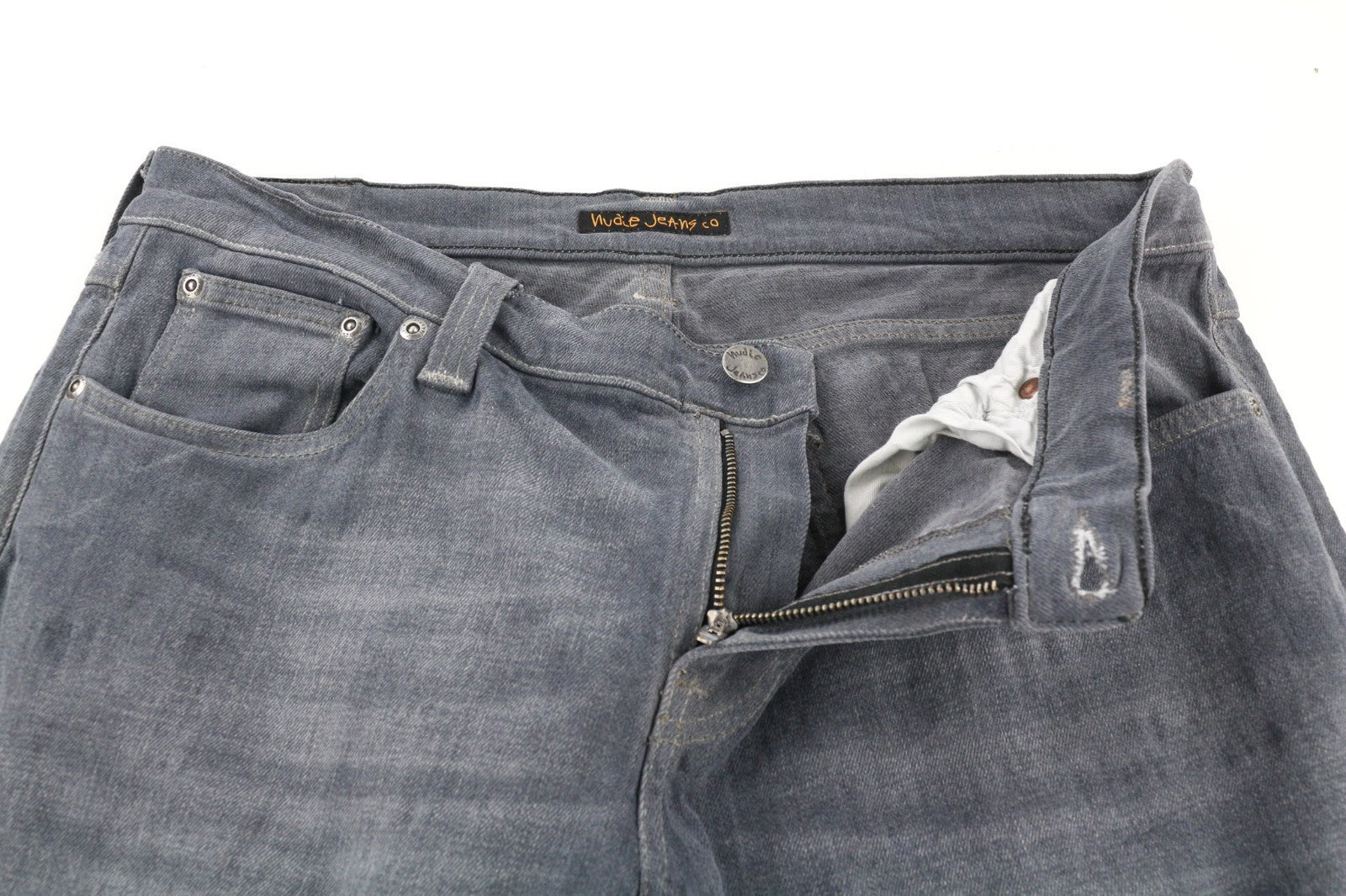 NUDIE JEANS Tight Long John Men's Jeans W34/L34 Charcoal Slim Fit Denim