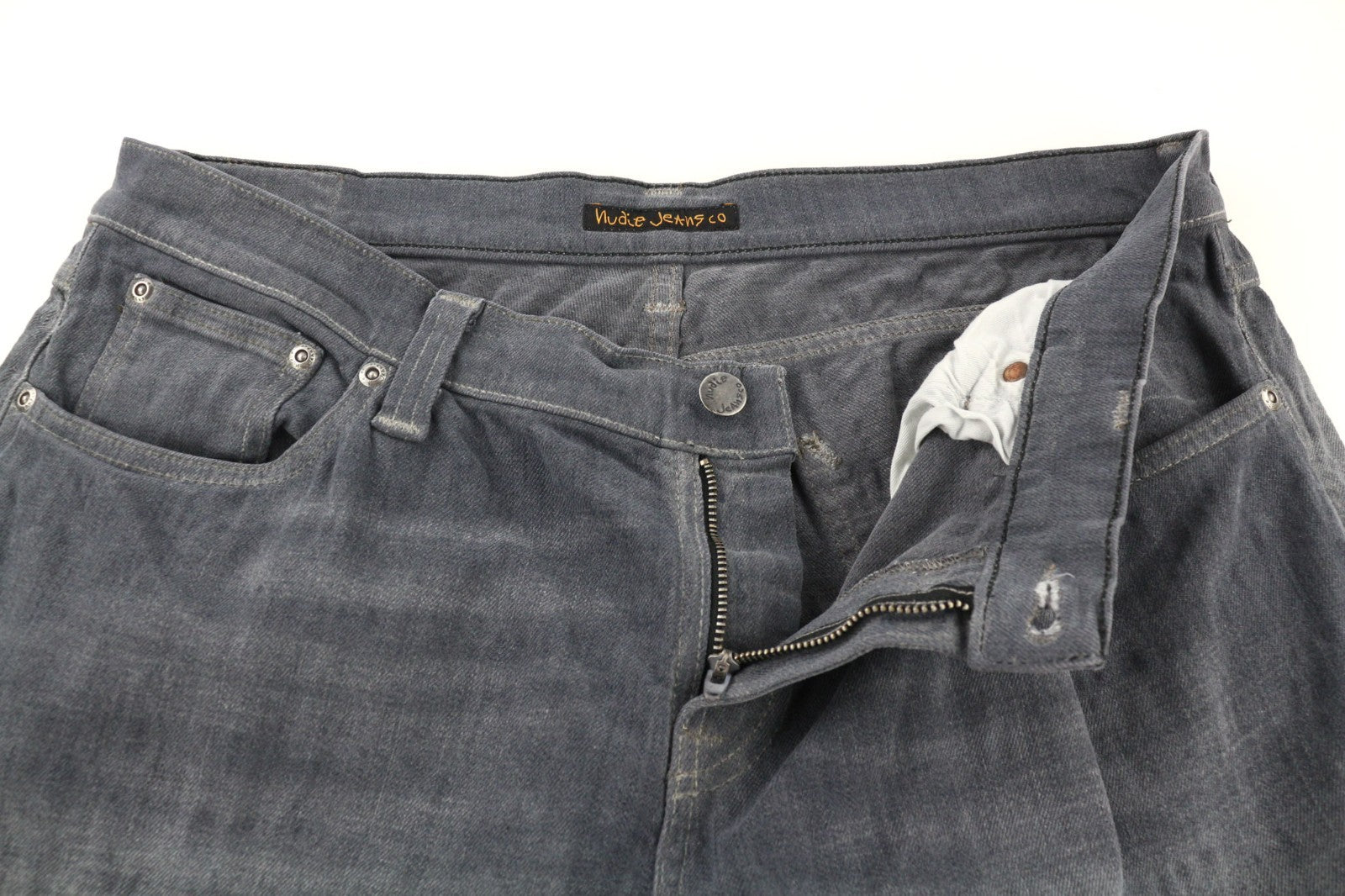 NUDIE JEANS Tight Long John Men's Jeans W34/L34 Charcoal Slim Washed Fit