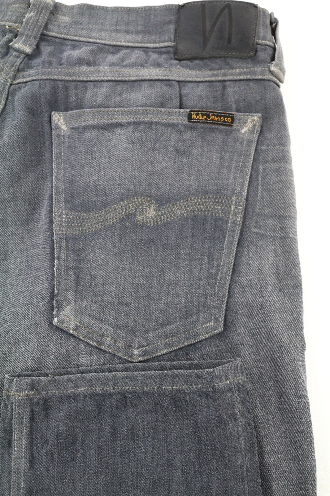 NUDIE JEANS Tight Long John Men's Jeans W34/L34 Charcoal Slim Logo Wash