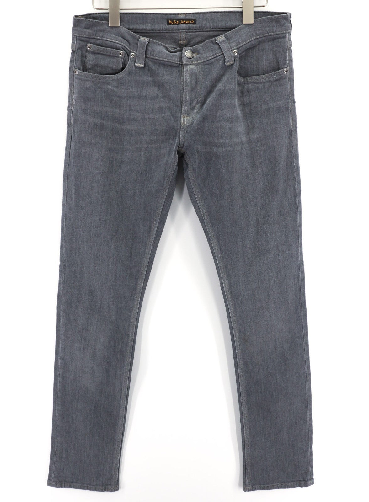 NUDIE JEANS Tight Long John Men's Jeans W34/L34 Charcoal Slim Fit Logo