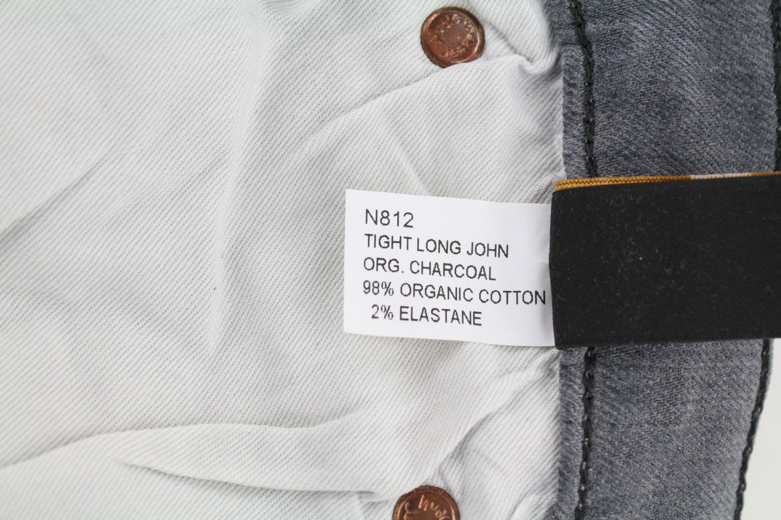 NUDIE JEANS Tight Long John Men's Jeans W34/L34 Charcoal Slim Fit Logo