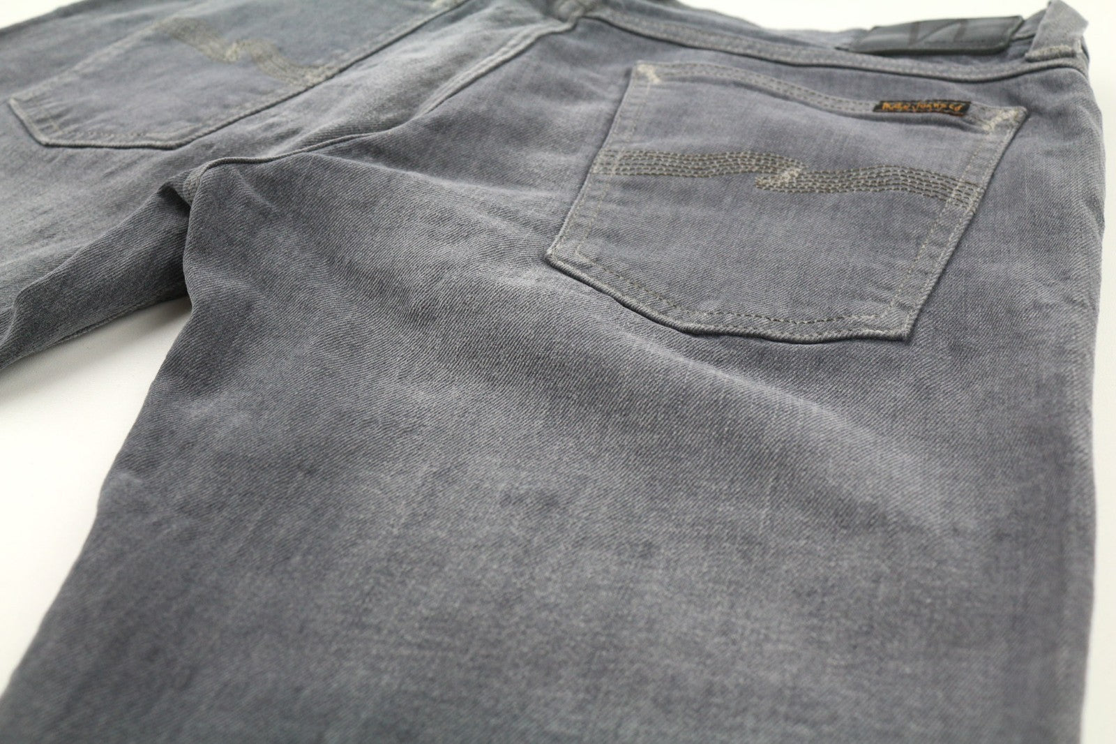 NUDIE JEANS Tight Long John Men's Jeans W32/L34 Charcoal Slim Fit Logo